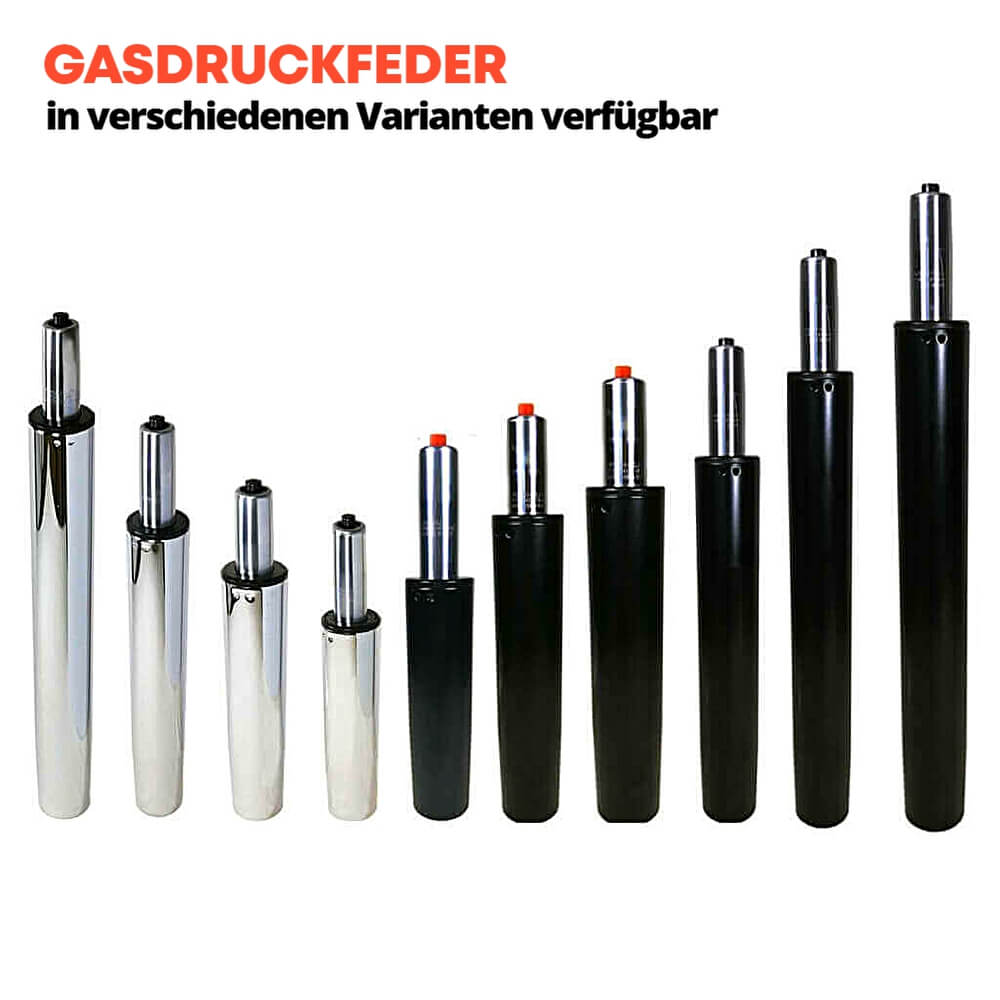 furnicato Bürostuhl Gasdruckfeder GASDRUCKDÄMPFER GASFEDER 195mm / 50mm  Schwarz