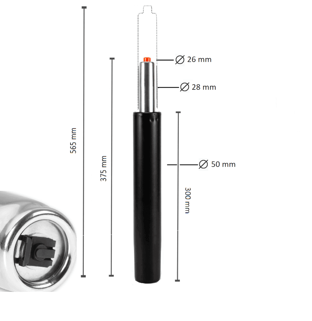 120 KG 300mm Gasfeder Gasdruckdämpfer Feder für Bürostuhl Drehstuhl Hocker max