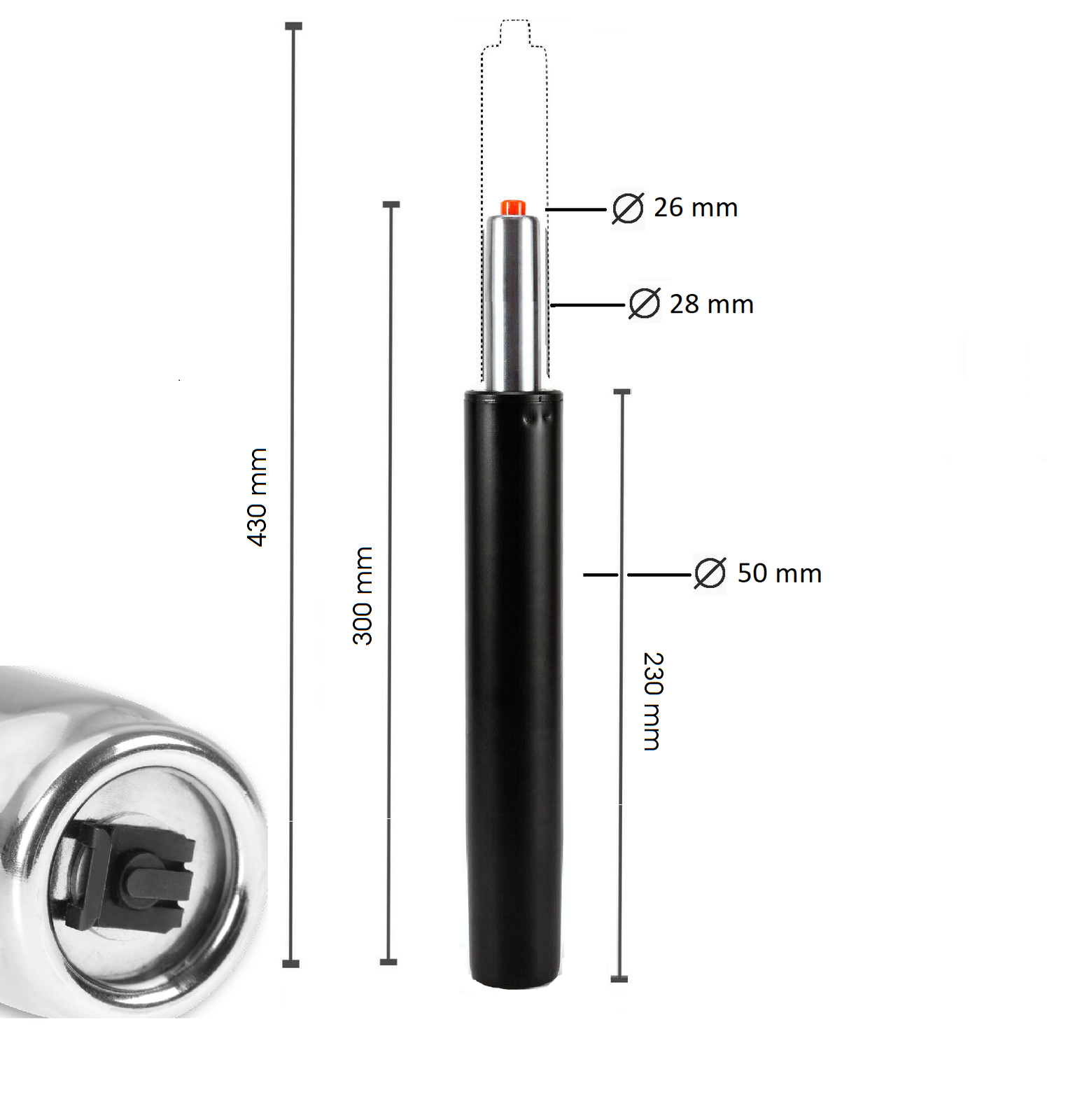 Gasfeder Gasdruckfeder Gasdruckdämpfer Feder Gas Lift Kompakt, Länge 410  mm